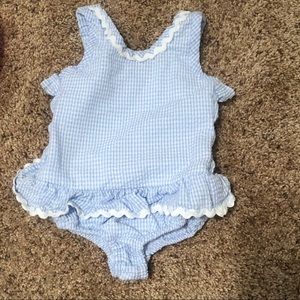Blue Gingham Color Works one piece swimsuit